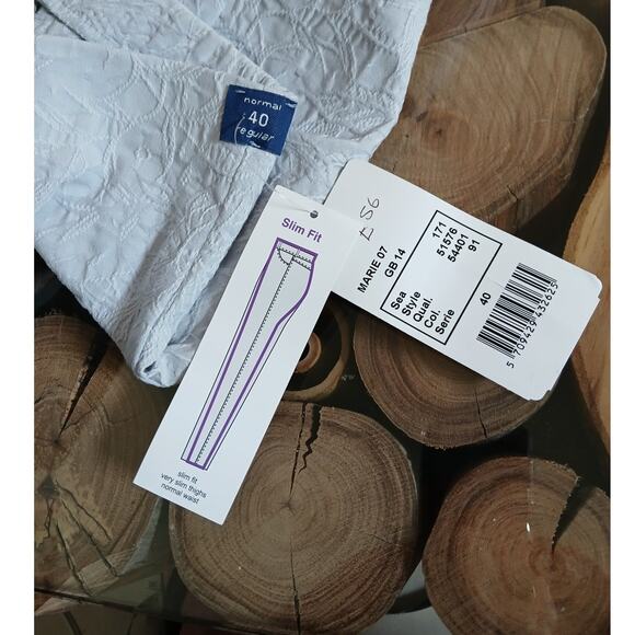 Robell Marie 07 Pull-on Slim Fit Pants Textured Capri Cropped Trouser US 10 - Picture 4 of 9